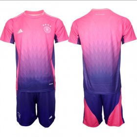 Cheap Men\'s Germany Custom Pink Purple 2024-25 Away Soccer Jersey Suit