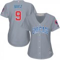 Wholesale Cheap Cubs #9 Javier Baez Grey Road Women's Stitched MLB Jersey