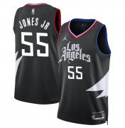 Men's Los Angeles Clippers #55 Derrick Jones Jr Black Statement Edition Stitched Jersey