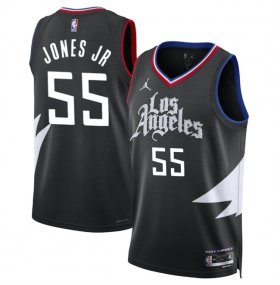 Men\'s Los Angeles Clippers #55 Derrick Jones Jr Black Statement Edition Stitched Jersey