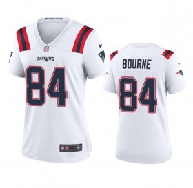 Cheap Women\'s New England Patriots #84 Kendrick Bourne White Stitched Jersey(Run Small)