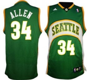 Wholesale Cheap Seattle Supersonics #34 Ray Allen 2007-08 Green Swingman Jersey