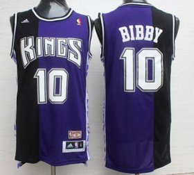 Wholesale Cheap Men\'s Sacramento Kings #10 Mike Bibby PurpleBlack Hardwood Classics Soul Swingman Throwback Jersey