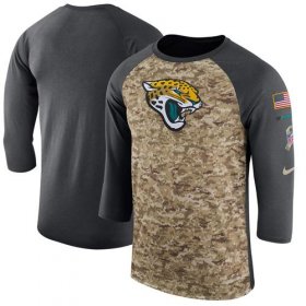 Wholesale Cheap Men\'s Jacksonville Jaguars Nike Camo Anthracite Salute to Service Sideline Legend Performance Three-Quarter Sleeve T-Shirt