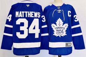 Cheap Men\'s Toronto Maple Leafs #34 Auston Matthews Blue 2024-25 Stitched Jersey