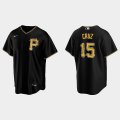 Cheap Men's Pittsburgh Pirates #15 Oneil Cruz Nike Black Alternate Team Logo Coolbase Jersey