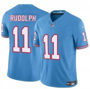 Cheap Men's Tennessee Titans #11 Mason Rudolph Blue 2024 F.U.S.E. Throwback Vapor Limited Football Stitched Jersey