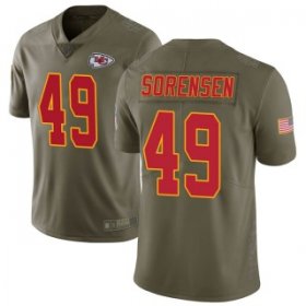 Wholesale Cheap Men\'s Kansas City Chiefs #49 Daniel Sorensen 2017 Salute to Service Jersey - Limited Green