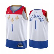 Wholesale Cheap Nike Pelicans #1 Zion Williamson White NBA Swingman 2020-21 City Edition Jersey