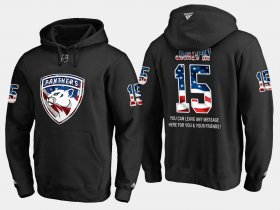 Wholesale Cheap Panthers #15 John Jakopin NHL Banner Wave Usa Flag Black Hoodie