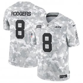 Men\'s New York Jets #8 Aaron Rodgers 2024 Arctic Camo Salute To Service Limited Stitched Football Jersey