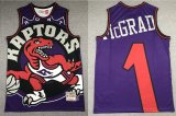 Wholesale Cheap Men's Toronto Raptors #1 Tracy McGrady Purple Big Face Mitchell Ness Hardwood Classics Soul Swingman Throwback Jersey