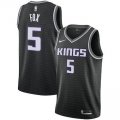 Wholesale Cheap Men's Sacramento Kings 5 De'Aaron Fox Nike Black Replica Swingman Statement Edition Jersey