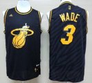 Wholesale Cheap Miami Heat #3 Dwyane Wade Revolution 30 Swingman 2014 Black With Gold Jersey