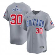 Cheap Men's Chicago Cubs #30 Kyle Tucker Grey 2025 Limited Stitched Baseball Jersey