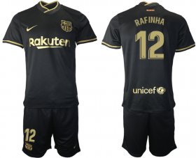 Wholesale Cheap Men 2020-2021 club Barcelona away 12 black Soccer Jerseys