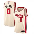 Wholesale Cheap Blazers #0 Damian Lillard Cream Basketball Swingman City Edition 2019-20 Jersey