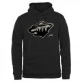 Wholesale Cheap Men's Minnesota Wild Black Rink Warrior Pullover Hoodie