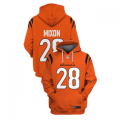 Wholesale Cheap Men's Cincinnati Bengals #28 Joe Mixon Orange 2021 Pullover Hoodie