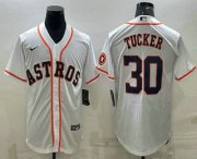 Wholesale Cheap Men's Houston Astros #30 Kyle Tucker White With Patch Stitched MLB Cool Base Nike Jersey