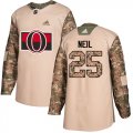 Wholesale Cheap Adidas Senators #25 Chris Neil Camo Authentic 2017 Veterans Day Stitched Youth NHL Jersey