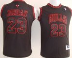 Cheap Chicago Bulls #23 Michael Jordan All Black With Red Kids Jersey