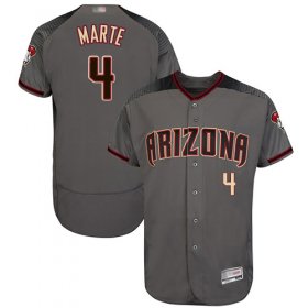 Wholesale Cheap Diamondbacks #4 Ketel Marte Gray Flexbase Authentic Collection Stitched MLB Jersey