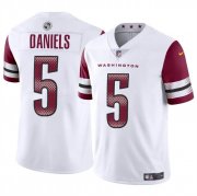 Cheap Men's Washington Commanders #5 Jayden Daniels White 2024 Draft Vapor Limited Football Stitched Jersey