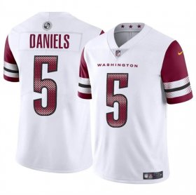 Cheap Men\'s Washington Commanders #5 Jayden Daniels White 2024 Draft Vapor Limited Football Stitched Jersey