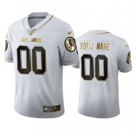 Wholesale Cheap Washington Redskins Custom Men\'s Nike White Golden Edition Vapor Limited NFL 100 Jersey