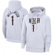 Wholesale Cheap Men's New Orleans Pelicans #1 Zion Williamson White Pullover Hoodie