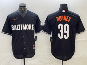 Cheap Men\'s Baltimore Orioles #39 Corbin Burnes Black 2023 City Connect Cool Base Stitched Jersey