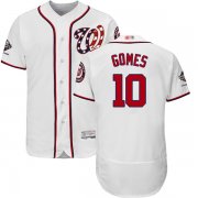 Wholesale Cheap Nationals #10 Yan Gomes White Flexbase Authentic Collection 2019 World Series Champions Stitched MLB Jersey