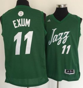 Wholesale Cheap Men\'s Utah Jazz #11 Dante Exum adidas Green 2016 Christmas Day Stitched NBA Swingman Jersey