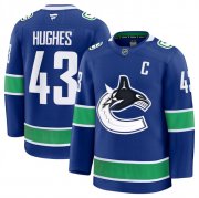 Men's Vancouver Canucks #43 Quinn Hughes Blue 2024-25 Home Stitched Hockey Jersey