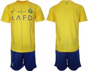 Cheap Men's Al Nassr Custom 2023-24 Yellow Away Soccer Jersey Suit