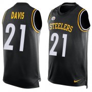 Wholesale Cheap Nike Steelers #21 Sean Davis Black Team Color Men's Stitched NFL Limited Tank Top Jersey