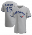 Cheap Mens Toronto Blue Jays #15 Whit Merrifield Nike Gray Road Flex Base Player Jersey