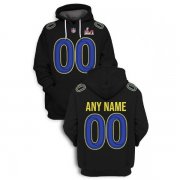 Wholesale Cheap Men's Los Angeles Rams Custom 2022 Black Super Bowl LVI Pullover Hoodie