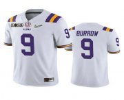 Wholesale Cheap Men's LSU Tigers #9 Joe Burrow White 2020 National Championship Game Jersey