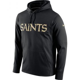 Wholesale Cheap Men\'s New Orleans Saints Nike Black Circuit Wordmark Essential Performance Pullover Hoodie