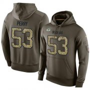 Wholesale Cheap NFL Men's Nike Green Bay Packers #53 Nick Perry Stitched Green Olive Salute To Service KO Performance Hoodie