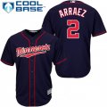 Wholesale Cheap Twins #2 Luis Arraez Navy Blue Cool Base Stitched MLB Jersey