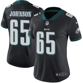 Wholesale Cheap Nike Eagles #65 Lane Johnson Black Alternate Women\'s Stitched NFL Vapor Untouchable Limited Jersey