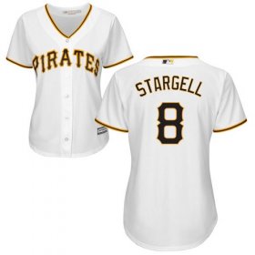 Wholesale Cheap Pirates #8 Willie Stargell White Home Women\'s Stitched MLB Jersey