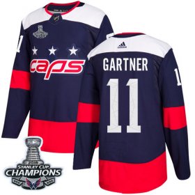 Wholesale Cheap Adidas Capitals #11 Mike Gartner Navy Authentic 2018 Stadium Series Stanley Cup Final Champions Stitched NHL Jersey