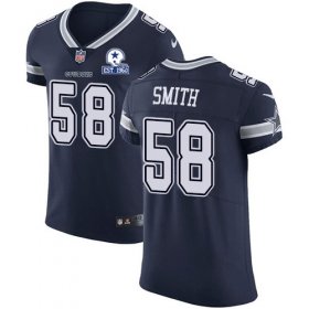 Wholesale Cheap Nike Cowboys #58 Aldon Smith Navy Blue Team Color Men\'s Stitched With Established In 1960 Patch NFL Vapor Untouchable Elite Jersey