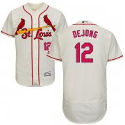 Wholesale Cheap Cardinals #12 Paul DeJong Cream Flexbase Authentic Collection Stitched MLB Jersey