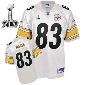 Wholesale Cheap Steelers #83 Heath Miller White Super Bowl XLV Stitched NFL Jersey