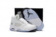 Wholesale Cheap Kids Air Jordan 5 White Metallic White/Silver-Grey